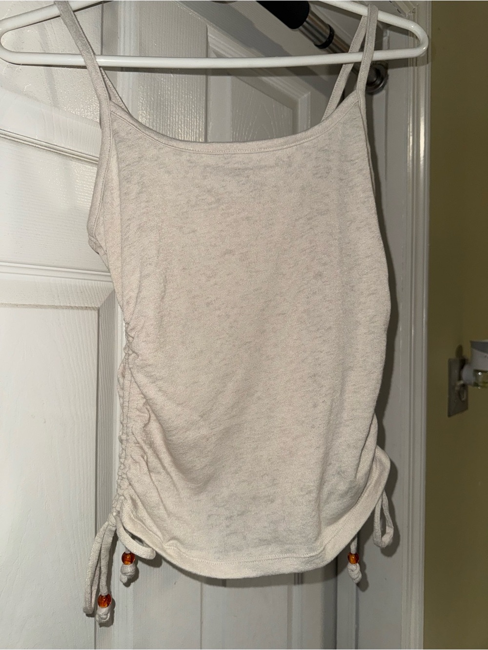 Women’s Cream Ruched Side Tank Top
